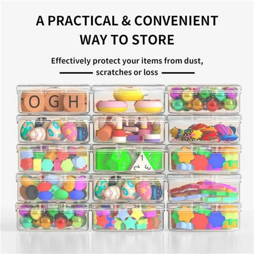 Clear Bead Organizer Box with 31 Plastic Storage Containers for Jewelry Crafts